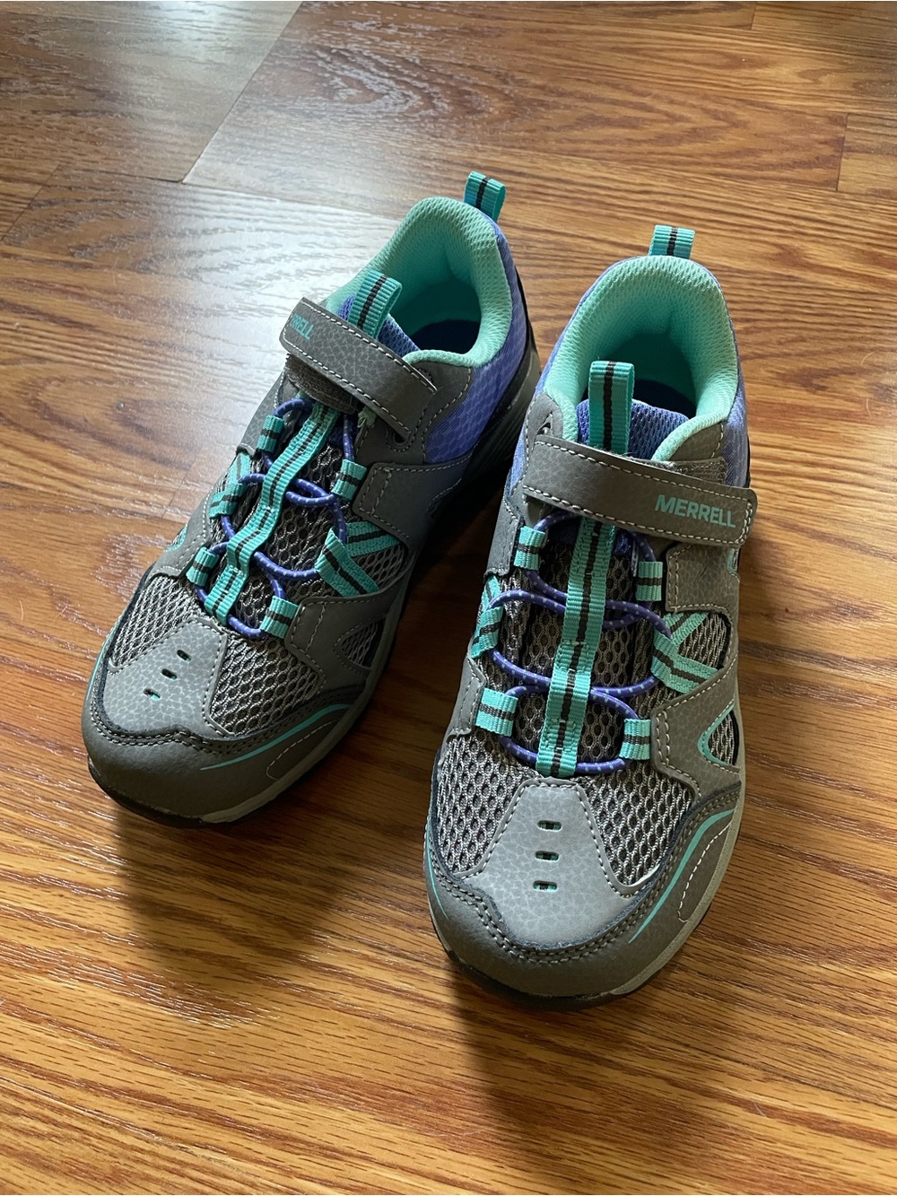Merrell Kids Gray Teal Purple Sneakers